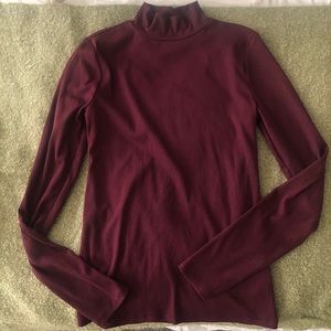 Ribbed mock neck top